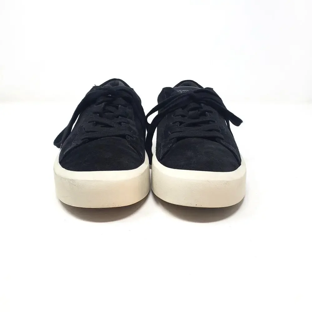 Vince Gabi Lace Up Sneakers Fashion Shoes Black Suede Leather Casual Size US 6.5